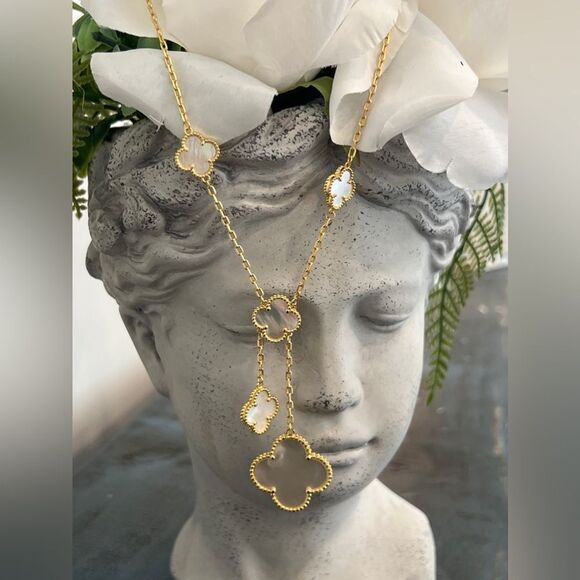 18k Gold Plated Lucky Clover Alhambra Magic Necklace - Picture 14 of 17